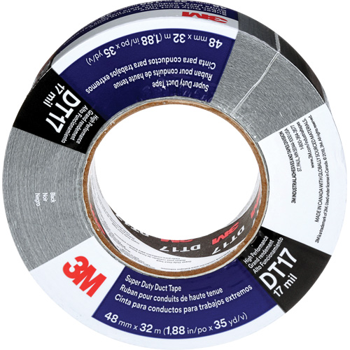 DT17 Super-Duty Duct Tape, 17 mils, Black, 48 mm (2") x 32 m (105') Equipex