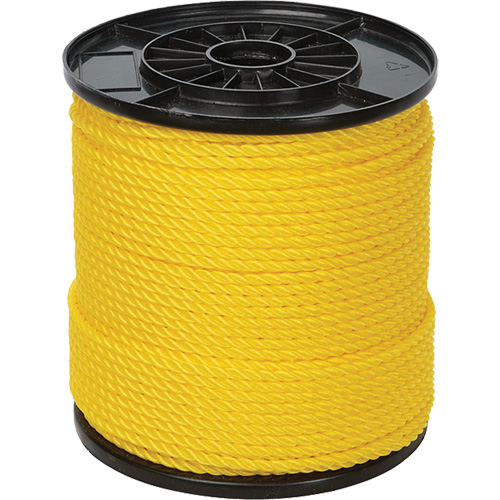 1/4" Yellow Twisted 3-Strand Rope, Polypropylene, 550' Equipex