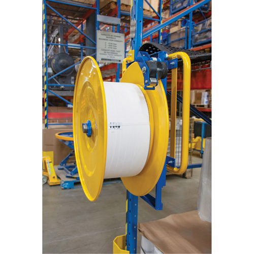 Strapping Dispenser, Polyester/Steel/Polypropylene Straps, 16"/8" Core Dia., 3"/8"/6" Roll Width Equipex