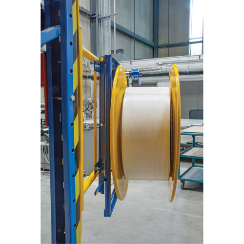 Strapping Dispenser, Polyester/Steel/Polypropylene Straps, 16"/8" Core Dia., 3"/8"/6" Roll Width Equipex
