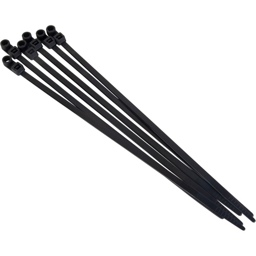 Screw-In Cable Tie, 8" Long, 50 lbs. Tensile Strength, Black Equipex