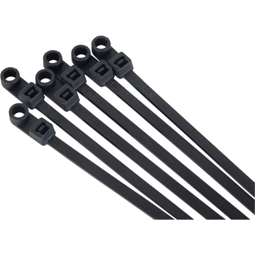 Screw-In Cable Tie, 8" Long, 50 lbs. Tensile Strength, Black Equipex