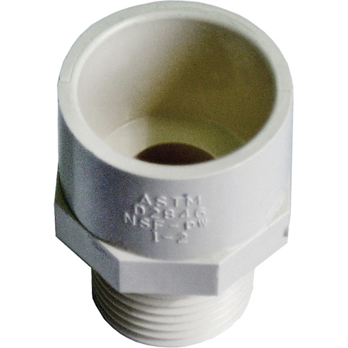 Adaptateur r&eacute;ducteur m&acirc;le, Noeud x MPT, 1/2" x 3/4" dia., PVC-C Equipex