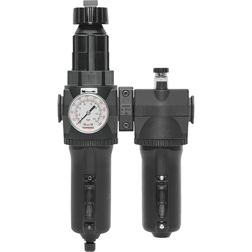 Filtre + r&eacute;gulateur + lubrificateur &agrave; drain manuel avec bol en m&eacute;tal et manom&egrave;tre Modulair 400, 1/2" NPT Equipex