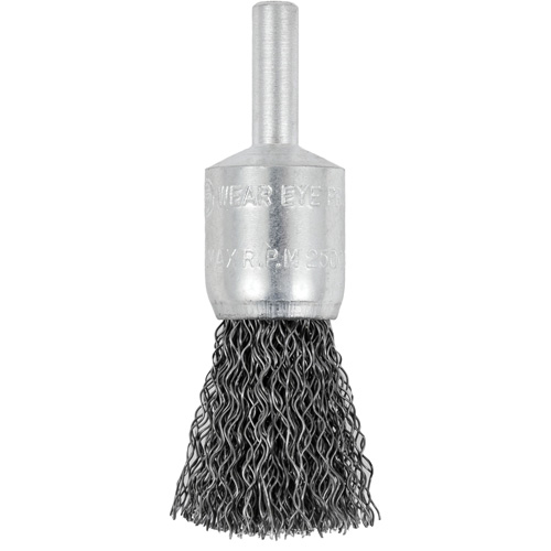 Brosse &agrave; fils cr&ecirc;p&eacute;s mont&eacute;e sur mandrin E050-12, 1/2", Fils 0,012", Tige 1/4" Equipex