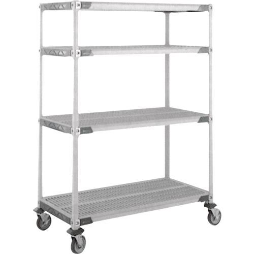 Chariot MetroMax i sur roulettes &agrave; tige, 4 tiers, 18" x 69" x 48", Capacit&eacute; 900 lb Equipex