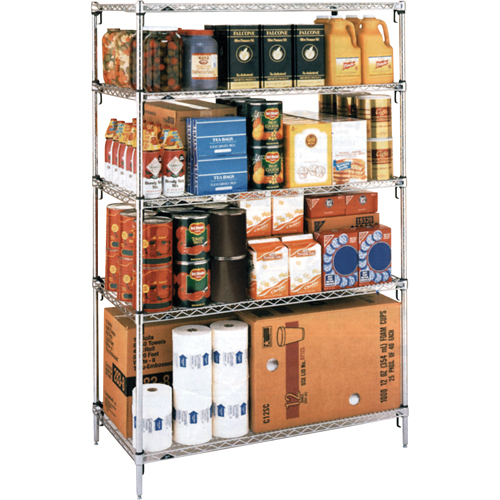 &eacute;tag&egrave;res super ajustables Super Erecta, Ensemble de Ajout, 4 Tablettes, 36" la x 62-9/16" h x 18" p Equipex