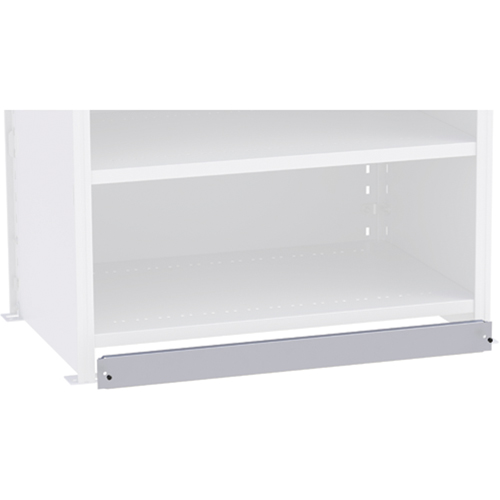 Plaque de base/façade pour rangement de bacs sur rayonnage enclenchable Interlok Equipex