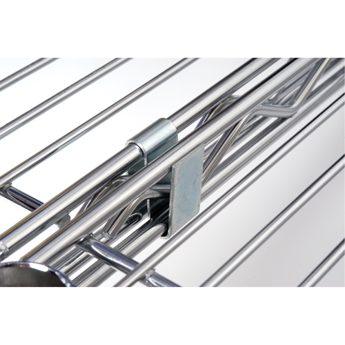 Crochet en S pour &eacute;tag&egrave;re en treillis chromat&eacute; Equipex