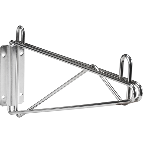 Support mural direct pour &eacute;tag&egrave;re en treillis chromat&eacute;, Simple Support, 200 lb Capacit&eacute;, 14" p Equipex