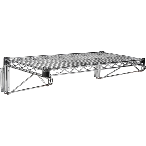 Wall Mount Wire Shelving Kit, Single Bracket, 200 lbs. Capacity, 14" D Equipex