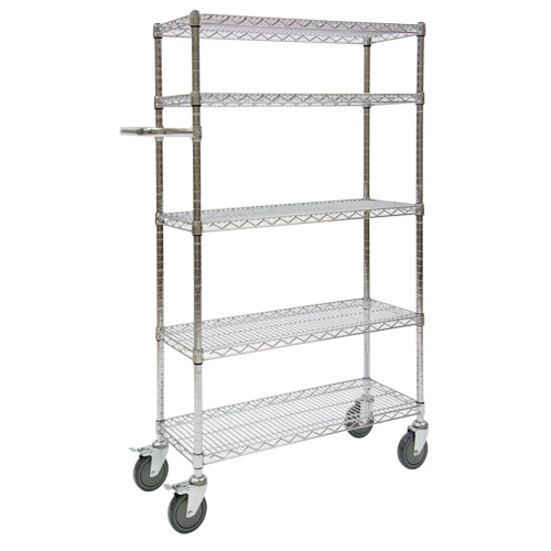 Push Cart, Chrome Plated, 30' x 60" x 14", 800 lbs. Capacity Equipex