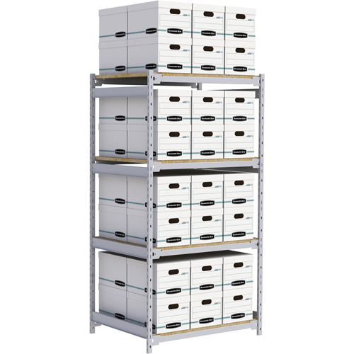 &eacute;tag&egrave;re-classeur de grande largeur, Acier, 4 Tablettes, 42" la x 32" p x 84" h Equipex