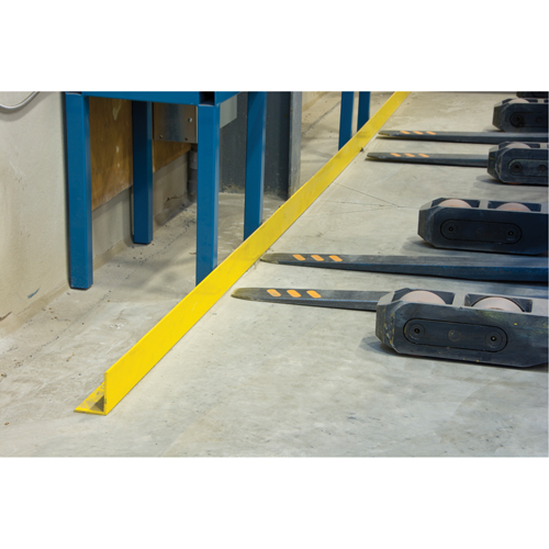 Floor Angle Guard Rails, Steel, 48" L x 5" H, Yellow Equipex