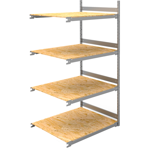 Wide Span Record Storage Shelving, Steel, 4 Shelves, 42" W x 32" D x 84" H, Add-On Kit Equipex