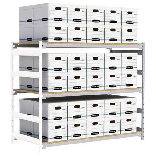 &eacute;tag&egrave;re-classeur de grande largeur, Acier, 3 Tablettes, 72" la x 32" p x 60" h, Ensemble Ajout Equipex