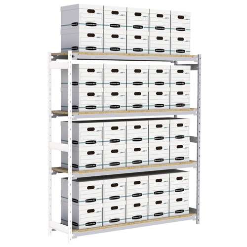 &eacute;tag&egrave;re-classeur de grande largeur, Acier, 4 Tablettes, 72" la x 18" p x 84" h, Ensemble Ajout Equipex
