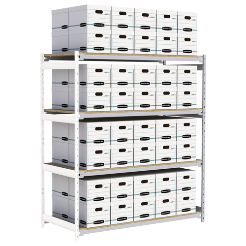 &eacute;tag&egrave;re-classeur de grande largeur, Acier, 4 Tablettes, 72" la x 32" p x 84" h, Ensemble Ajout Equipex