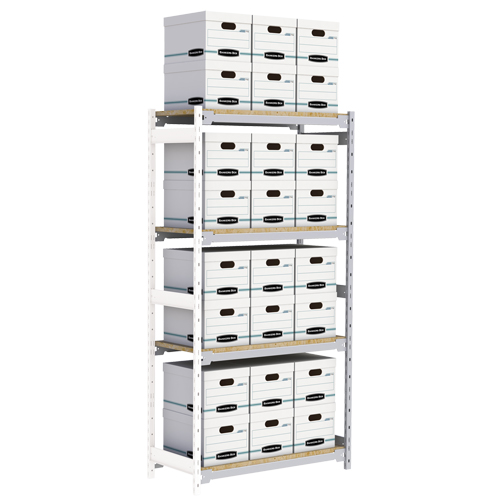 &eacute;tag&egrave;re-classeur de grande largeur, Acier, 4 Tablettes, 42" la x 18" p x 84" h, Ensemble Ajout Equipex