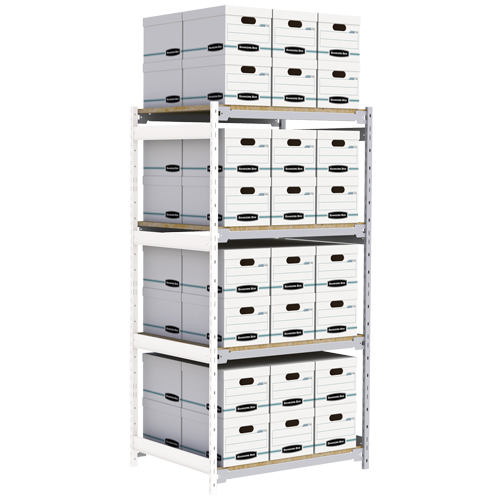 &eacute;tag&egrave;re-classeur de grande largeur, Acier, 4 Tablettes, 42" la x 32" p x 84" h, Ensemble Ajout Equipex