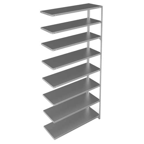 &eacute;l&eacute;ment de rayonnage, Acier galvanis&eacute;, Montant &agrave; fente, Capacit&eacute; 300 lb, 48" la x 96" h x 15" p Equipex
