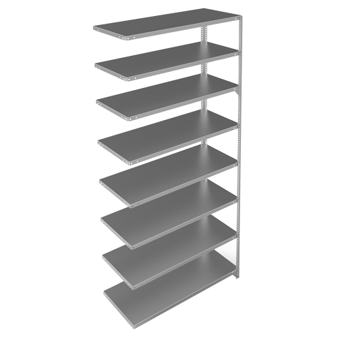 &eacute;l&eacute;ment de rayonnage, Acier galvanis&eacute;, Montant &agrave; fente, Capacit&eacute; 275 lb, 48" la x 96" h x 18" p Equipex
