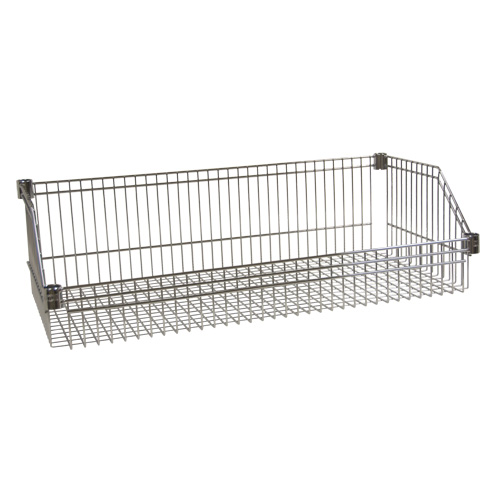 Wire Basket Shelf, 24" W x 48" D, 400 lbs. Capacity Equipex