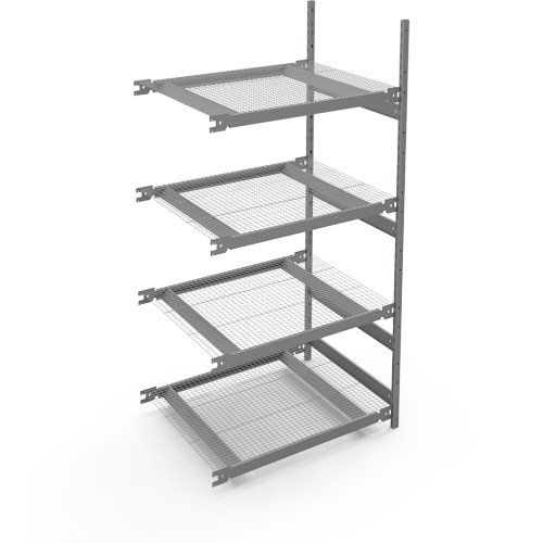 Wide Span Storage Shelving, Steel, Boltless, 1340 lbs. Capacity, 42" W x 84" H x 32" D Equipex