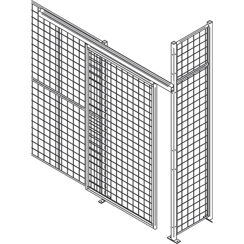 Porte &agrave; glissi&egrave;re robuste pour cloison en treillis m&eacute;tallique, 4' la x 8' h Equipex