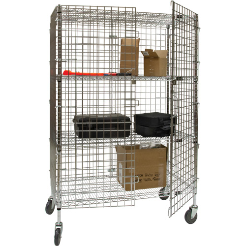 Chariot de s&eacute;curit&eacute;, Chrom&eacute;, 48" x 69" x 24", Capacit&eacute; 500 lb Equipex