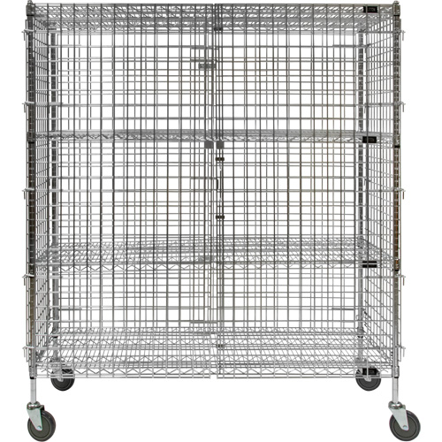 Security Cart, Chrome Plated, 60" x 69" x 24", 500 lbs. Capacity Equipex