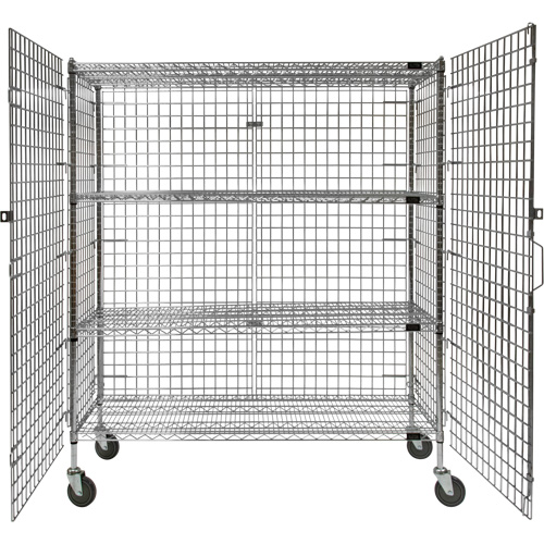 Security Cart, Chrome Plated, 60" x 69" x 24", 500 lbs. Capacity Equipex