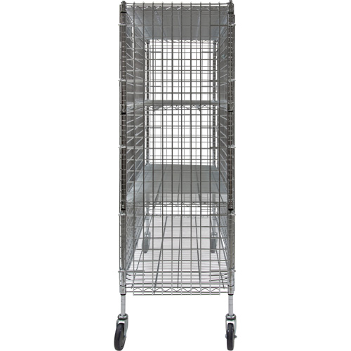 Security Cart, Chrome Plated, 60" x 69" x 24", 500 lbs. Capacity Equipex