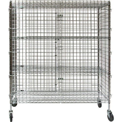 Security Cart, Chrome Plated, 60" x 69" x 24", 500 lbs. Capacity Equipex