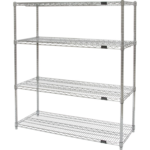 &eacute;tag&egrave;res robustes en treillis chromat&eacute;, Tiers 4, 30" la x 54" h x 14" p Equipex
