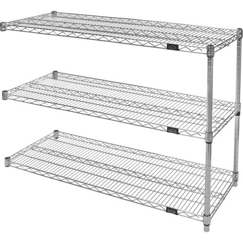 &eacute;tag&egrave;res robustes en treillis chromat&eacute;, Ensemble Ajout, Tiers 3, 30" la x 33" h x 18" p Equipex