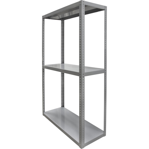 Heavy-Duty Shelving, Steel, Bolted, 3000 lbs. Capacity, 36" W x 72" H x 18" D Equipex