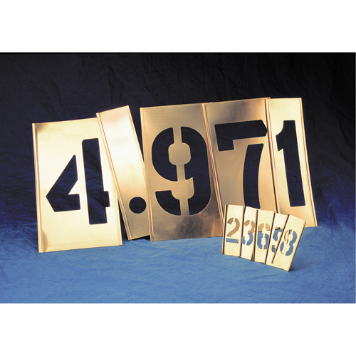 Gothic Brass Interlocking Stencils - Individual Letters & Numbers, Number, 6" Equipex