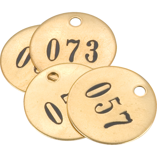 Numbered Tags, # 101-125, Brass, 1.5" dia Equipex