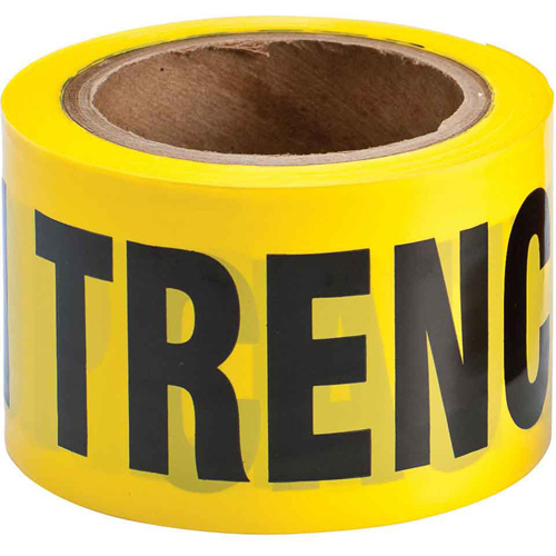 Ruban pour barricade, Anglais, 3" la x 200' lo, 3 mils, Noir sur jaune Equipex