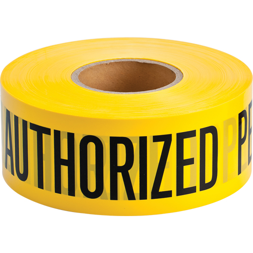 Rubans pour barricades, Anglais, 3" la x 1000' lo, 2 mils, Noir sur jaune Equipex