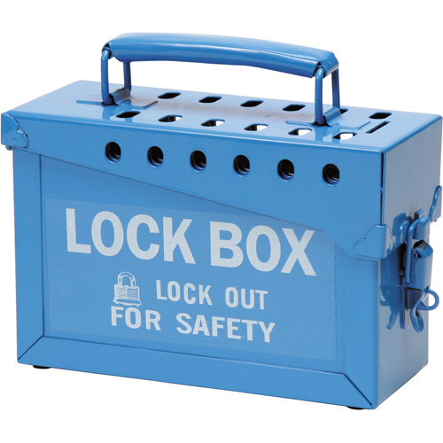 Coffret de s&eacute;curit&eacute; portatif en m&eacute;tal, Bleu Equipex