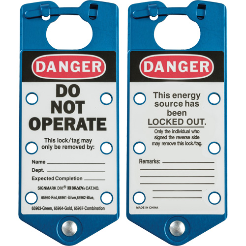 Labeled Lockout Hasps, Blue Equipex