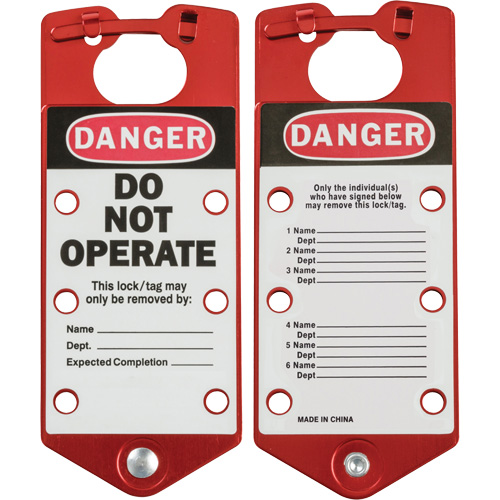 Moraillons de verrouillage &eacute;tiquet&eacute;s, Rouge Equipex