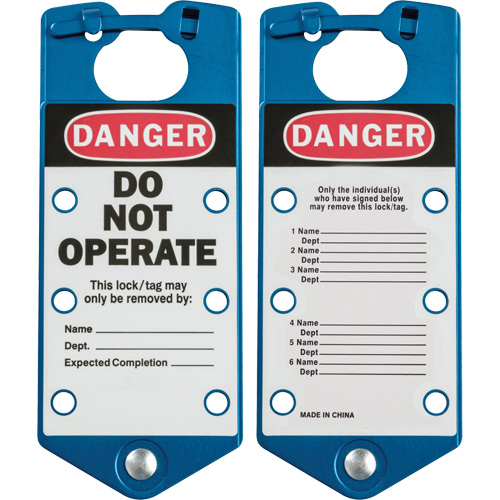 Moraillons de verrouillage &eacute;tiquet&eacute;s, Bleu Equipex