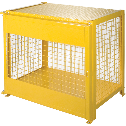Gas Cylinder Cabinets, 6 Cylinder Capacity, 44" W x 30" D x 37" H, Yellow Equipex