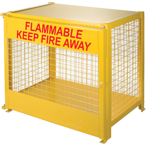 Gas Cylinder Cabinets, 6 Cylinder Capacity, 44" W x 30" D x 37" H, Yellow Equipex