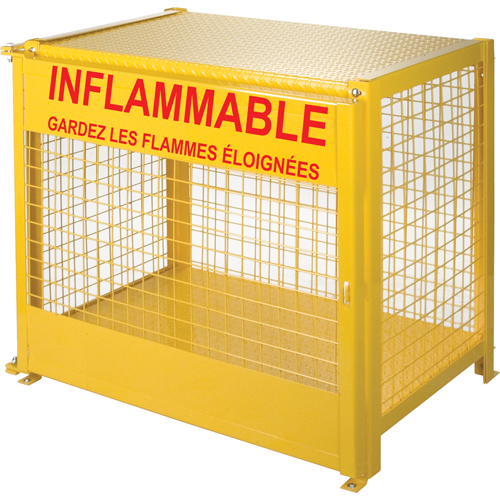 Gas Cylinder Cabinets, 6 Cylinder Capacity, 44" W x 30" D x 37" H, Yellow Equipex