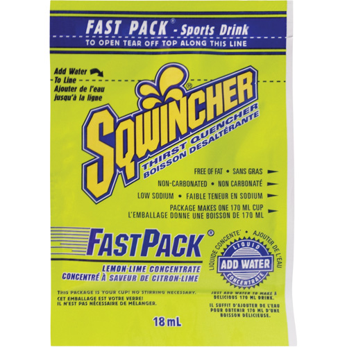 Sqwincher&reg; Boisson de r&eacute;hydratation Fast Pack, Emballage-portion, Citron-lime Equipex