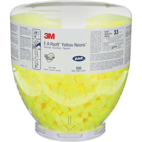 Bouchons d'oreilles E-A-RSoft Yellow Neon, Vrac - Contenant Equipex